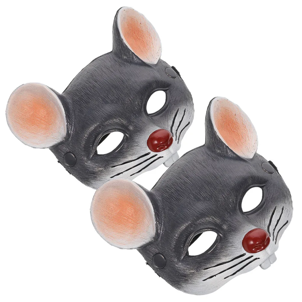2 szt. Halloweenowe maski szczurów, realistyczne maski zwierzęce, kostium dla dorosłych i dzieci, maska na twarz na karnawał, maskarada