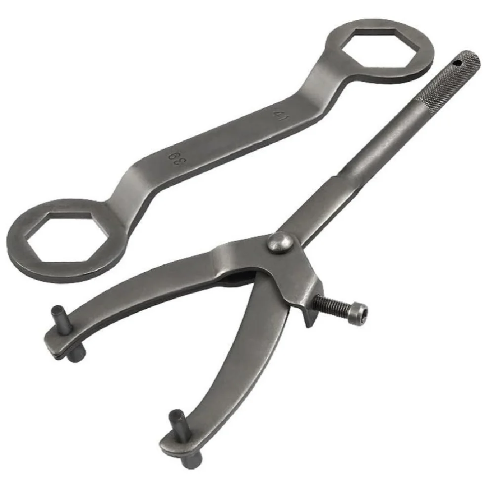 Pulley Nut Removal Wrench for Motorcycle with Y Type Flywheel Wrench 39mm 41mm Dual Head Adjustable Opening Screw Handle 170mm