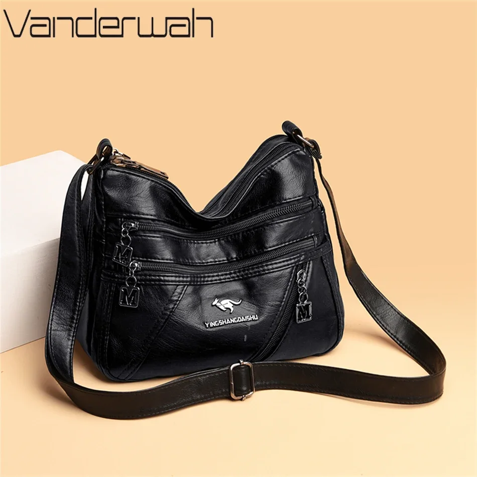 High Quality Soft Leather Luxury Purses and Handbags Women Bags Designer Multi-pocket Crossbody Shoulder Bags for Women 2024 Sac