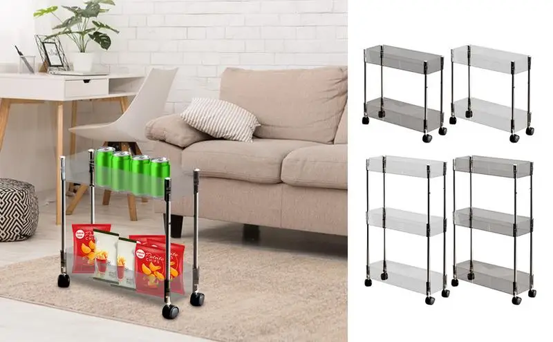 

Multi-Layer Rolling Cart Rack Practical Storage Rack Living Room Kitchen Bedroom Snack storage for School Bathroom Study Room