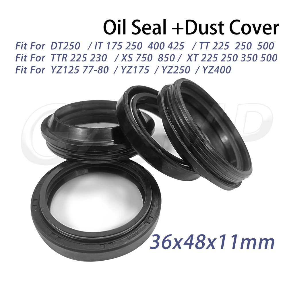 

Front Fork Oil Seal 36x48x11 Dust Cover fit For Yamaha DT250 YZ125 175 250 400 XS750 XS850 XT 225 250 350 TTR225 TTR230