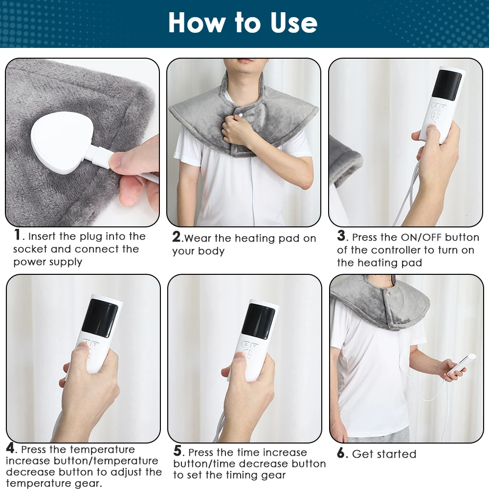 

Electric Heating Shoulder Neck Pad Cervical Wrap Thermal Compress Massager Vibration Shawl Warm Back Relax Tool