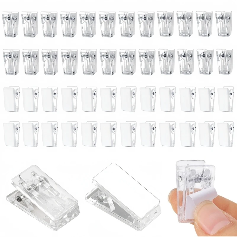 30 Stück Selbstklebende Clips aus Kunststoff, Transparente Wandclips, Klebende Foto-Clips, Poster-Clips für Büro, Zuhause, Poster, Fotos, DIY-Bastelarbeiten – Detail 1