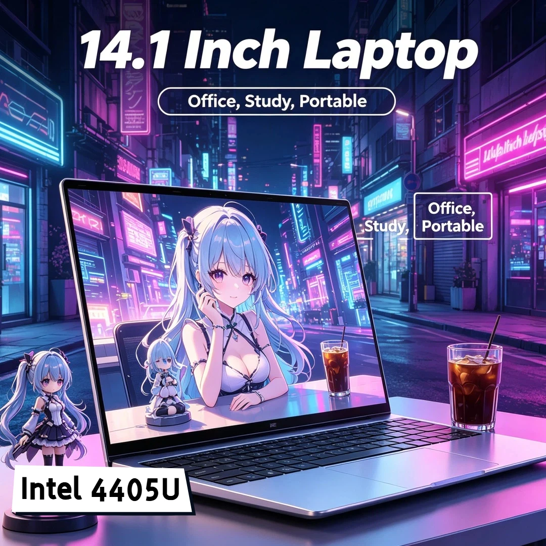 

Powerful Premium Business Laptop 14.1 Inch Ultra Thin 2026 New Intel 4405U Win11 16GB 32GB RAM 2TB SSD Notebook