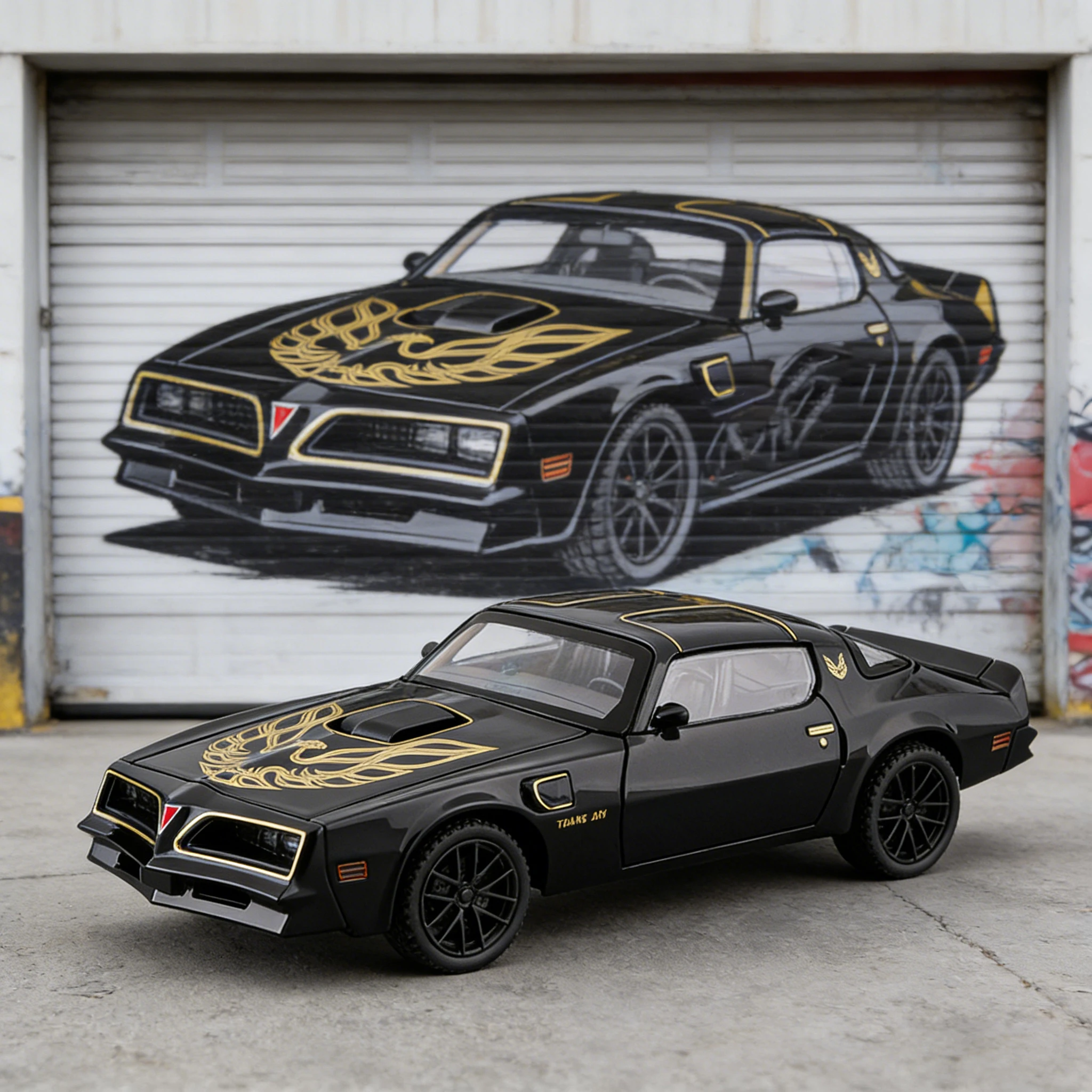 

1:32 Firebird Muscle Sports Car Alloy Die-cast Car Model Interior Ornaments Steering Boy Toy Racing Gift