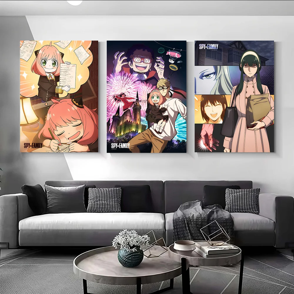 스파이 X 패밀리 인쇄 포스터 맞춤형 그림 벽 예술 캔버스 그림 게임룸 장식 홈 데코 아이템 벽화