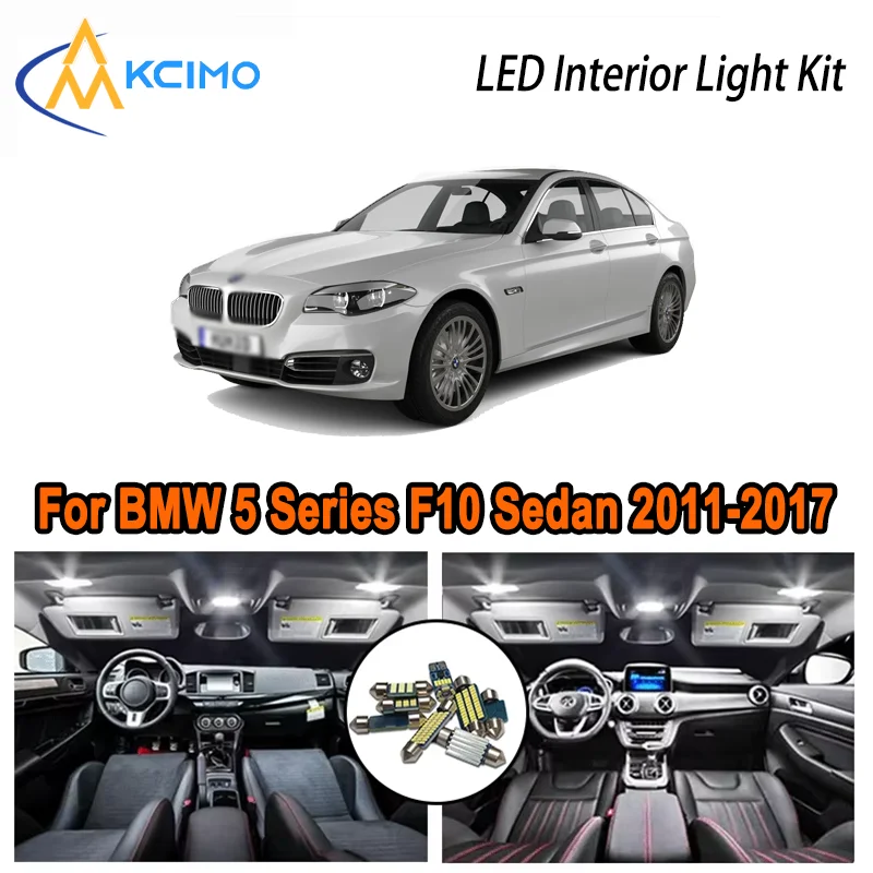 

For BMW 5 Series F10 Sedan 2011-2017 2012 2013 2014 2015 LED Interior Dome Map Trunk Light Kit Car Led Lamps Canbus No Error