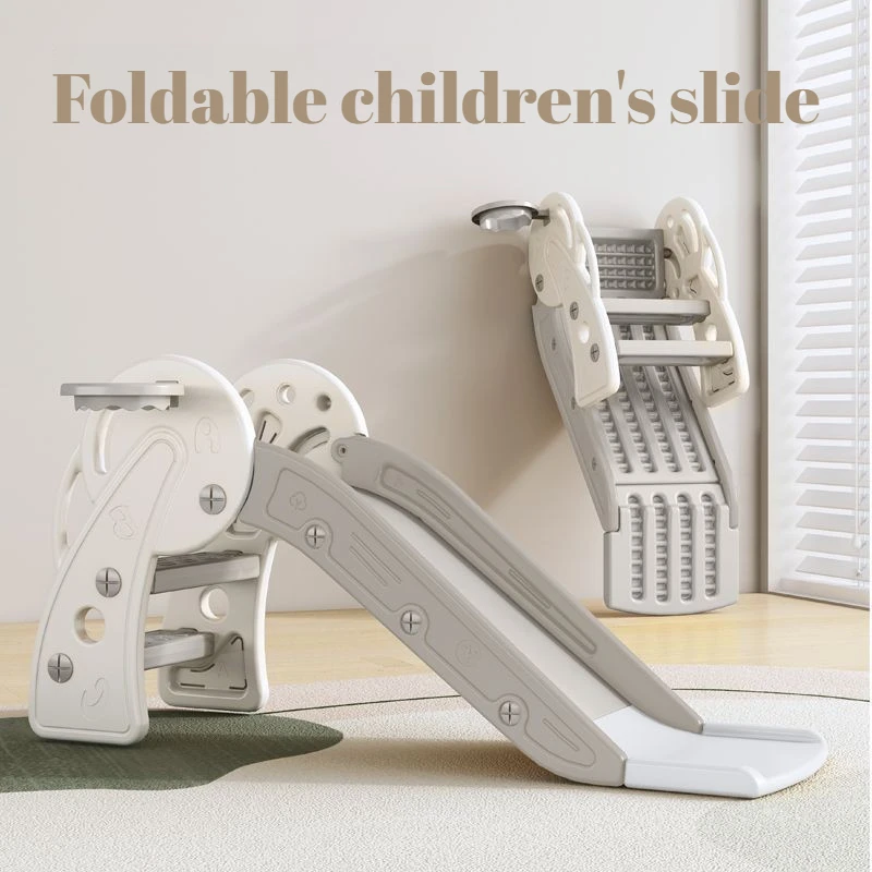 Foldable Kids Slide Toy Indoor Toddler Playground Safe Smooth Sliding Board Space-Saving Indoor Outdoor Toys Climbing Slides