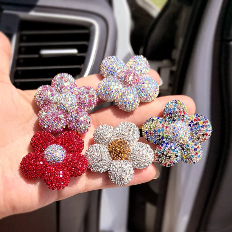 

1Pcs Luxury Bling Diamond Red White Daisy Flower Junk Phone Case Ipadcase Decoration Charms Flat Back Kawaii Diy Crafts