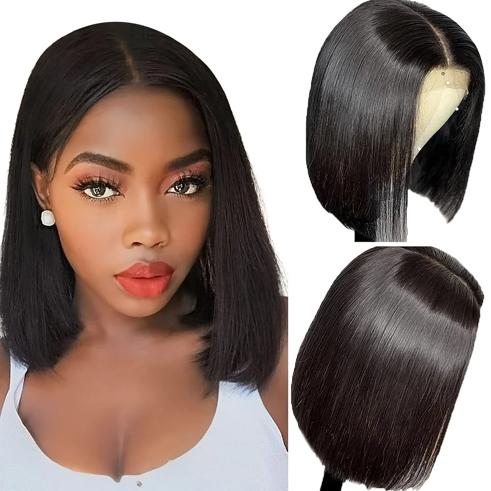 13×4 frontal transparent lace human hair wig bob short straight 10inch 350 ginger/427/natural black color 150% density remy hair