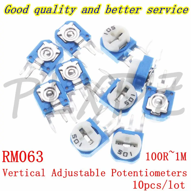 10pcs RM063 RM-063 100 200 500 1k 2k 5k 10k 20k 50k 100k 200k 500k 1m Ohm Trimpot Trimmer Potentiometer Variable Resistor