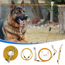 Dog tie out cable multifunctional dog leash 50ft retractable dog leash Dog Walker Zipline for Yard and Outdoor Camping Gear