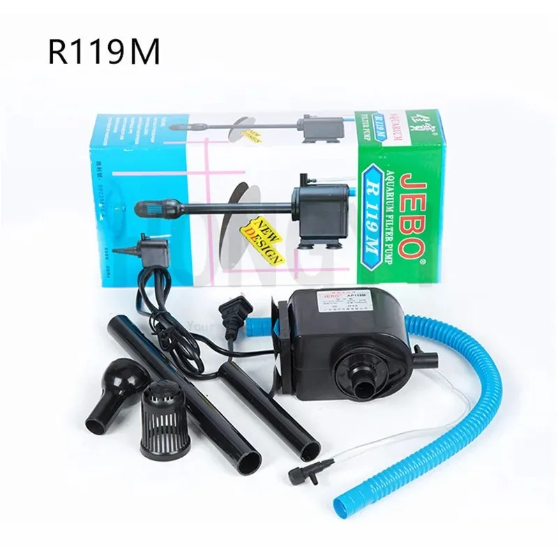 JEBO 1 piece aquarium mini multifunction water pump R362M R375M R119M air compressor+internal filter+water circulating 220-240V