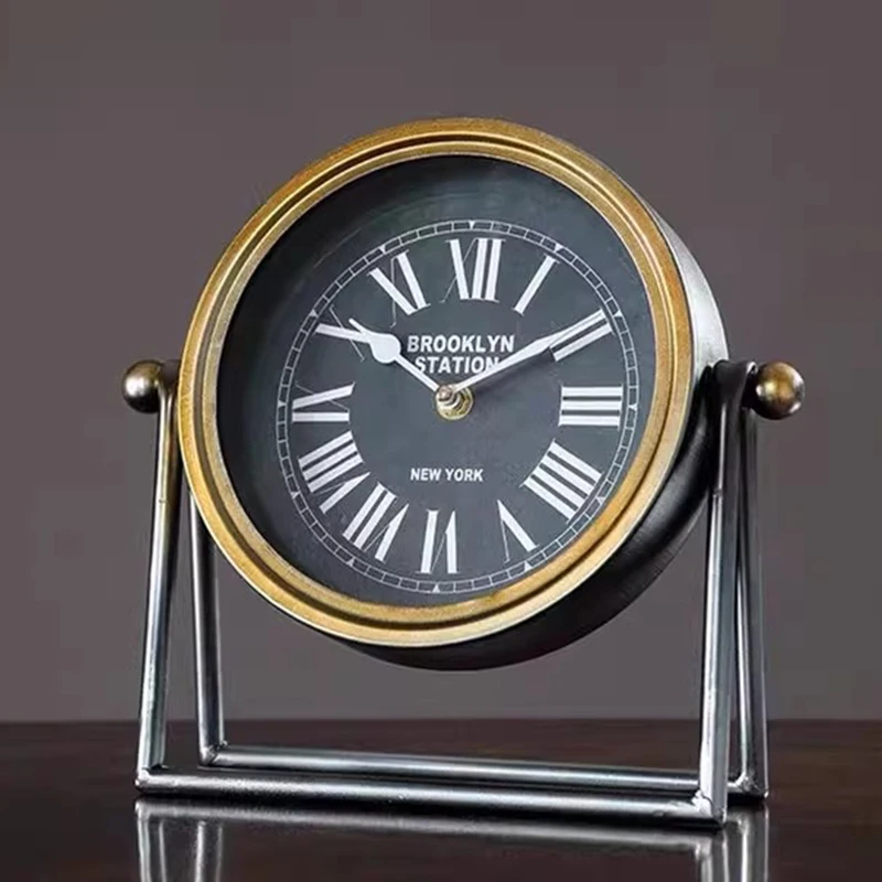 

Retro Desk Clock Elegance Living Room Decoration Table Clocks Silent Design Desk Clock Home Ornaments Table Clocks Metal Art
