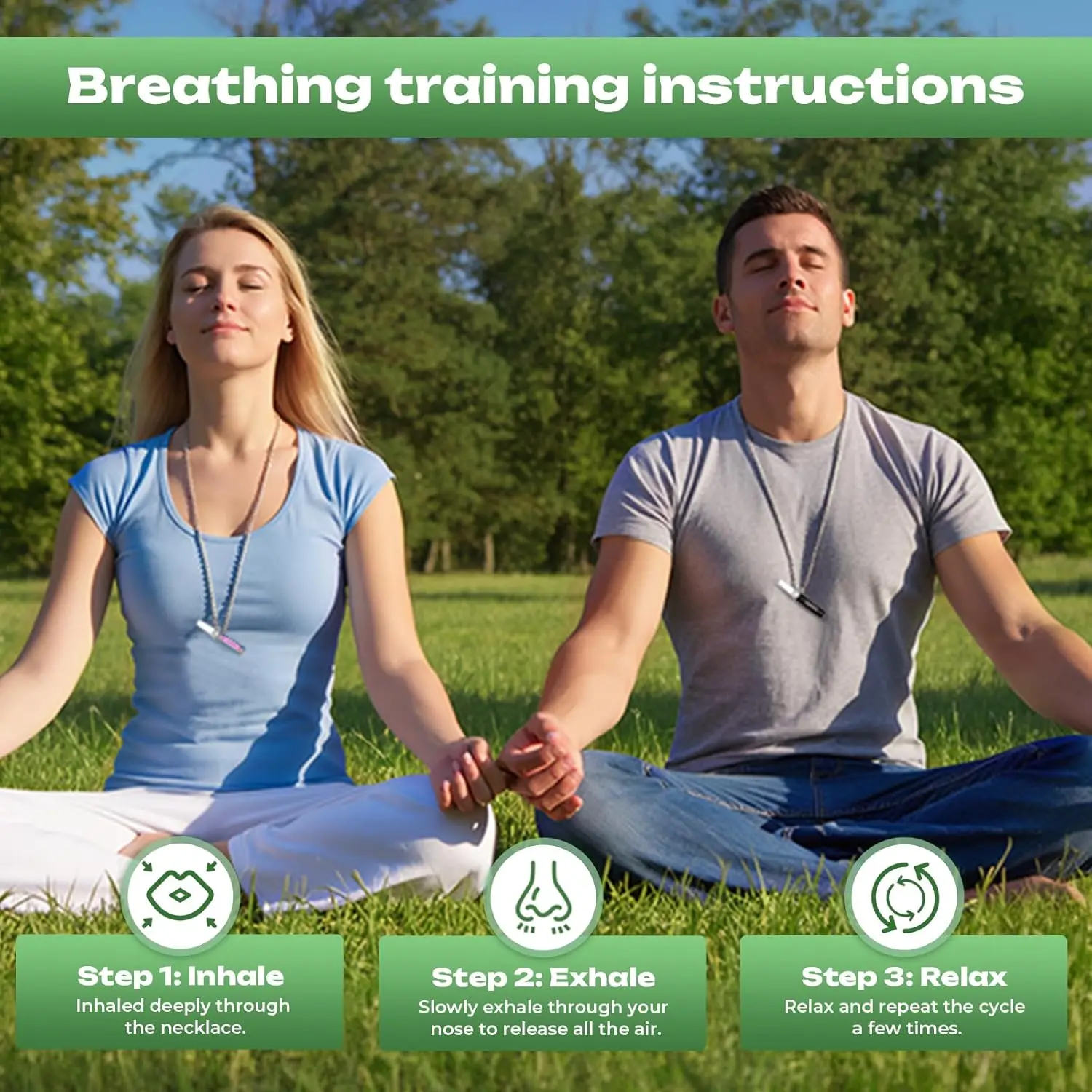 Mindfulness Breathing Pendants Necklace No Steam Inhaler Smoking Cessation Tools Aroma Diffuser Relieve Anxiety Accessories