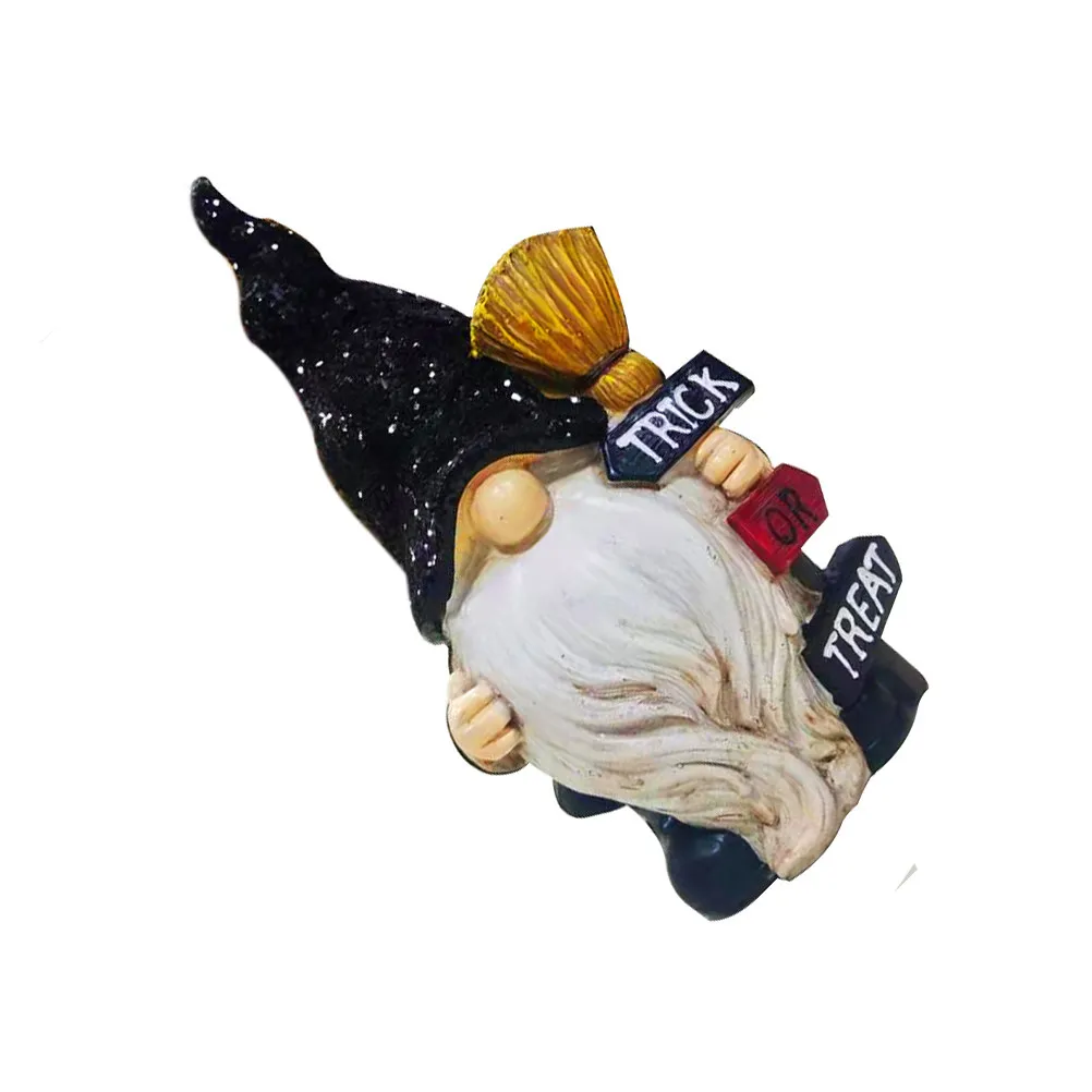 Resin Gnome Decoration Stylish Halloween Tabletop Ornament Home Office Study Room Decor Resin Gnome Ornament Charming Design