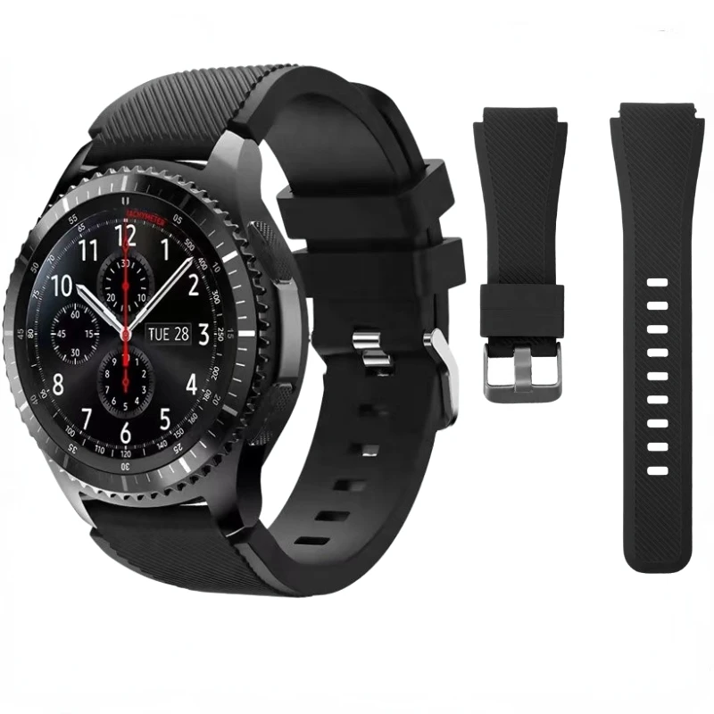 22mm Silicone Strap For Samsung Galaxy Watch 3 45mm/Huawei Watch 3/GT2 Soft Sport Bracelet Wristband For Amazfit GTR 47mm Correa