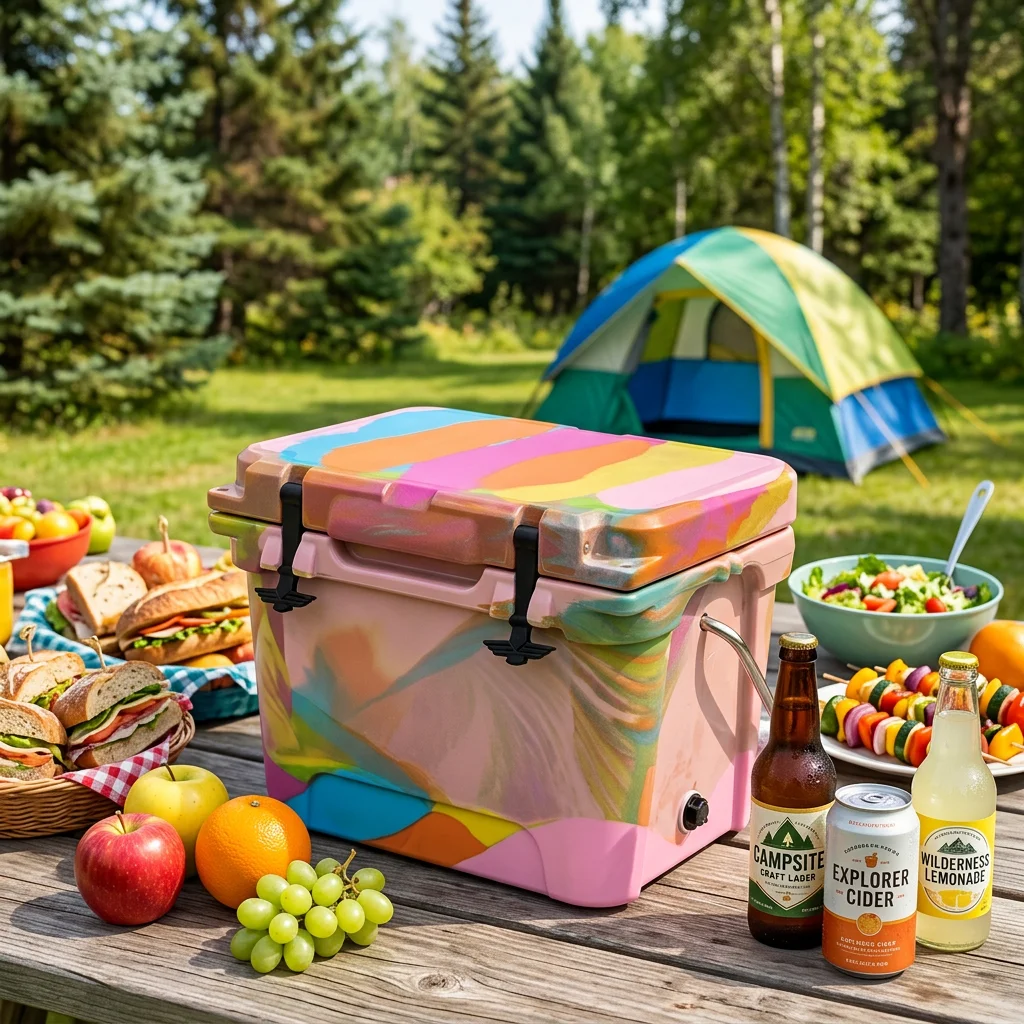 Customized Rotomolded Portable 20-Quart Thermal Leak-Proof Recyclable Plastic Cooler Box for Beverage Food Outdoor Use