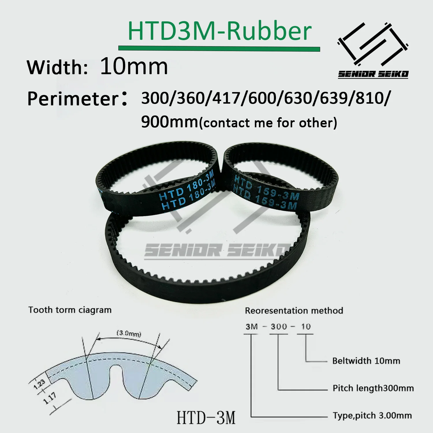 Imagem -04 - Sincronismo Polia Belt Grupo Kit Roda Síncrona Belt Largura 10 mm Bore 415 mm Redução 4:1 3m 20t 20 Dentes 80t 80t Htd3m