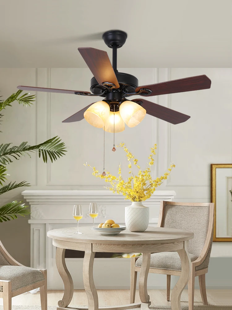 

Vintage Ceiling Fan Light with Large Airflow and Quiet Motor for Dining Room, Living Room, Bedroom Retro Style