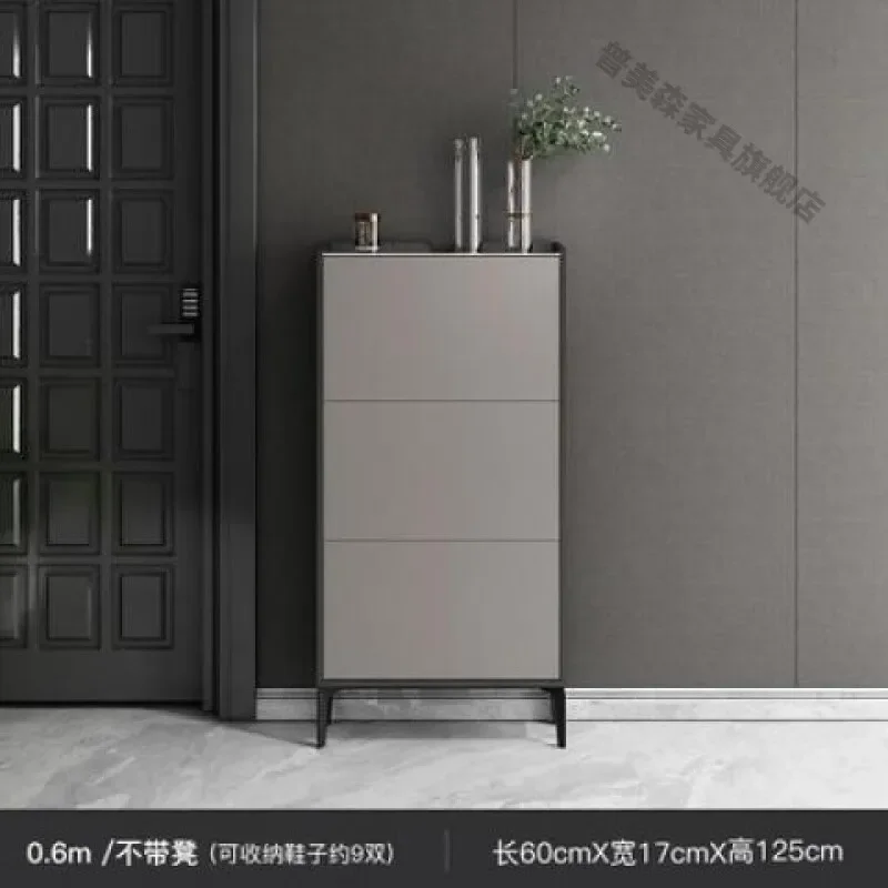 Shoe cabinet light luxury rock slab tipping bucket household door entrance cabinet modern simplicity