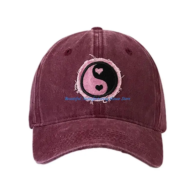 

E56A Embroidery Taichi Pattern Baseball Cap Adult Adjustable Cap Spring Summer Hat