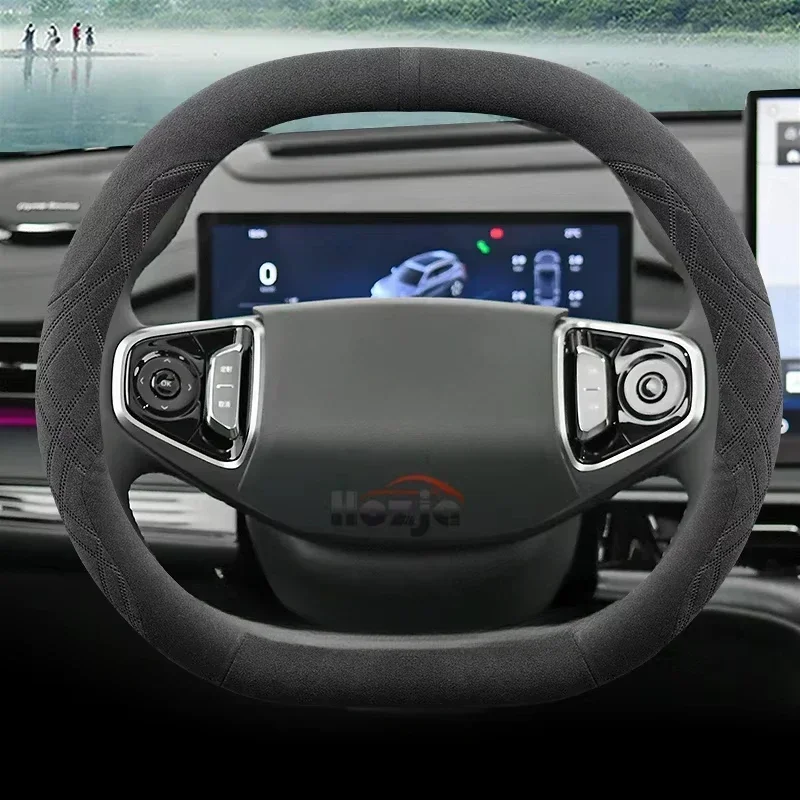 Suede Leather Car Steering Wheel Cover for MG HS ZS 2022 - 2025 2026 Non-slip Car-styling Auto Accessories