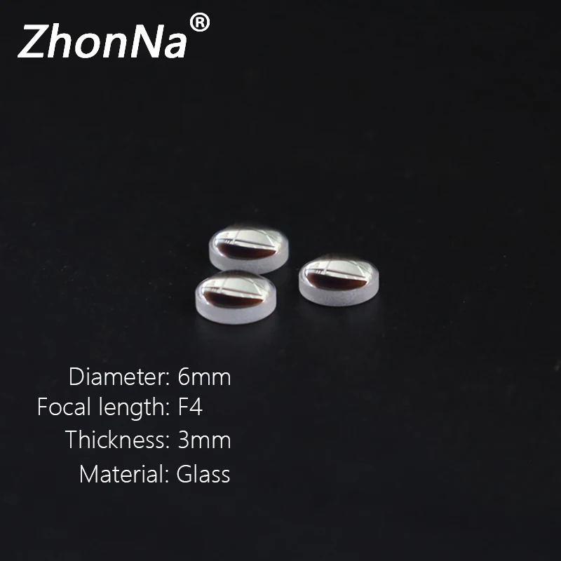 6mm Diameter, F4 Optical Focusing Lens, Focal Length, Laser Installation Accessories, PMMA Material, 300-1000nm, 5 Pieces, Profe