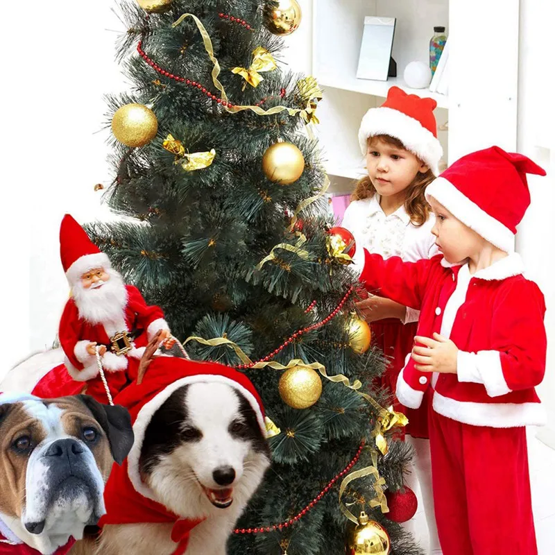 Small Large Dogs Santa Cosplay Outfit For Christmas Carnival Pet Costumes Apparel Party Dressing Up Clothes