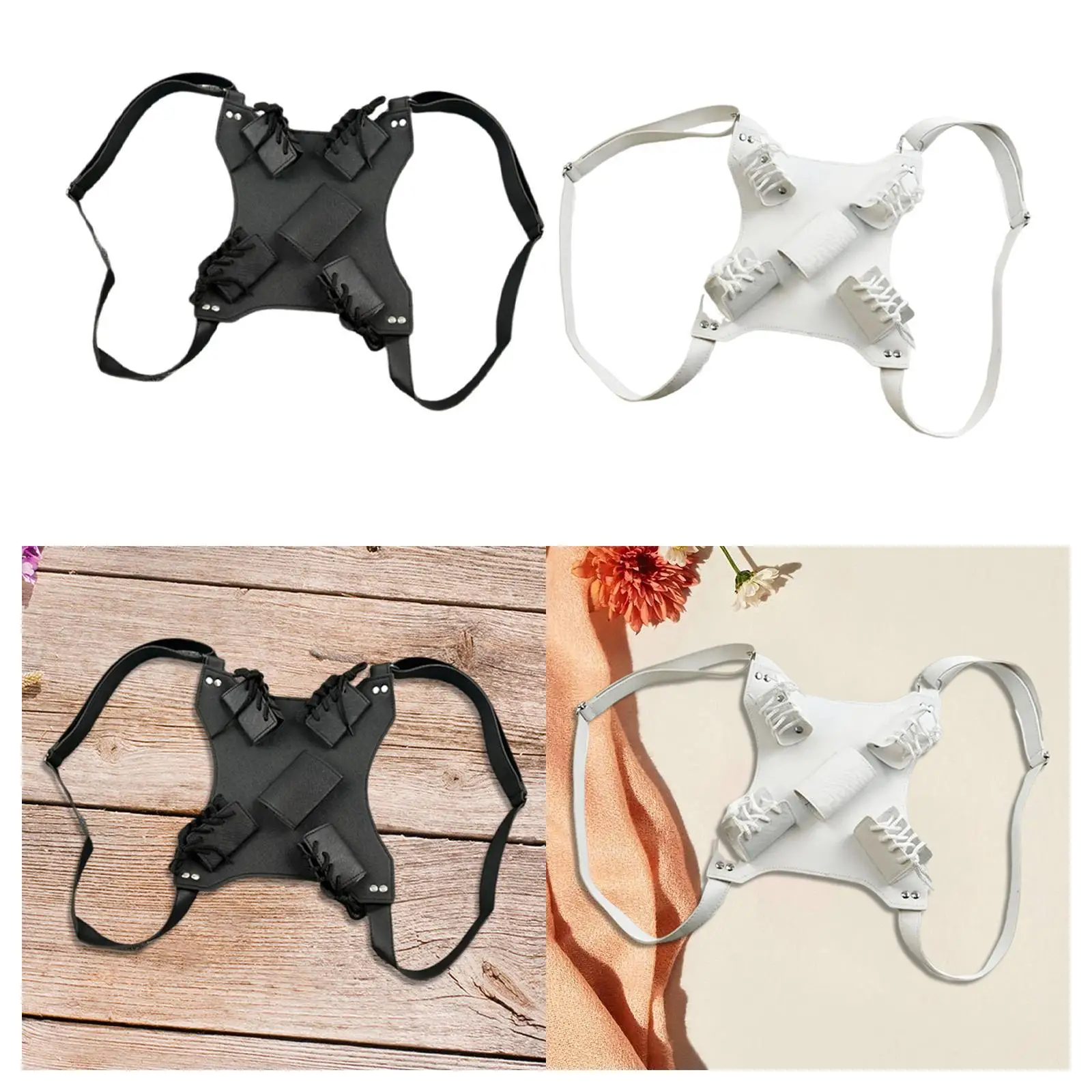 

Double Shoulder Strap Knife Double Scabbard Costume Buckle Fasten PU Leather with Shoulder Straps for Knife Knife Knife Holster