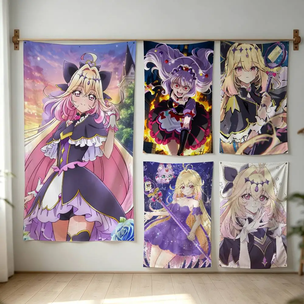 Moria Luluka Cure Arcana Shadow Star Detective Precure! Flag Digital Printing Banner for Garage Wall Out Door Decoration