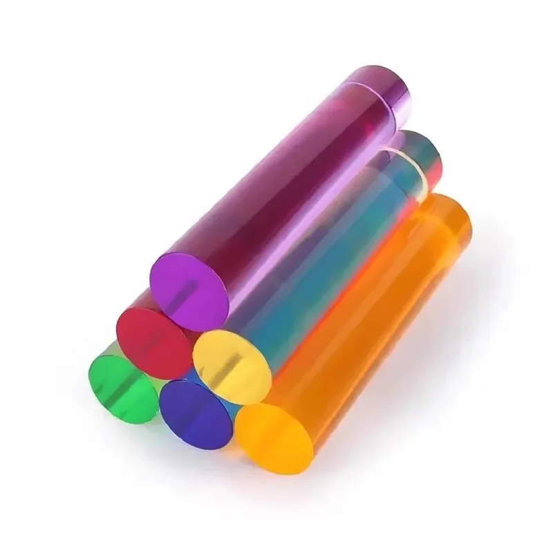 Colored Semi Transparent Acrylic Rod 3-50mm Diameter Solid Cylinder Custom Cut Service
