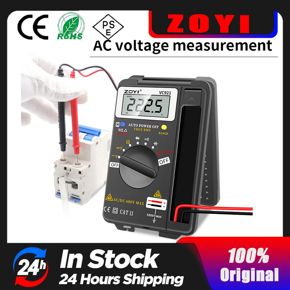 Handheld Pocket capacitance resistance frequency tester Digital Multimeter ZOYI VC921 3 3/4 Personal Mini Digital Multimeter