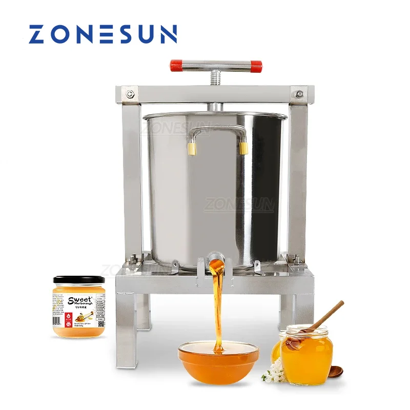 

ZONESUN Manual Stainless Steel Honey Wax Beewax Presser Machine Beekeeper Tool Paraffin Rolling Mill Waxing Press Machine