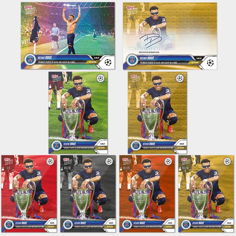 

Topps Now 2025 UCL Champion Desire Doue Paris Saint-Germain F.c Psg Diy Homemade Football Star Trading Cards Gift Collection