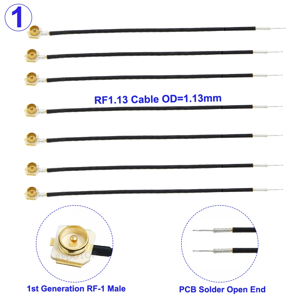 10pcs/Lot IPX RF1.13 Cable Open End OD=1.13mm uFL IPX-1 Male/Female Connector WIFI Antenna RF1.13 Extension Pigtail Cable Cord