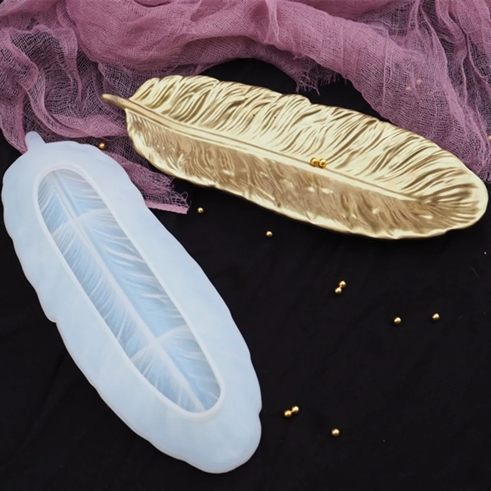 Jewelry Tools Feather Silicone Mold White Creative Feather Shape Mold Crystal Clear Resin Casting Mold Home Decor