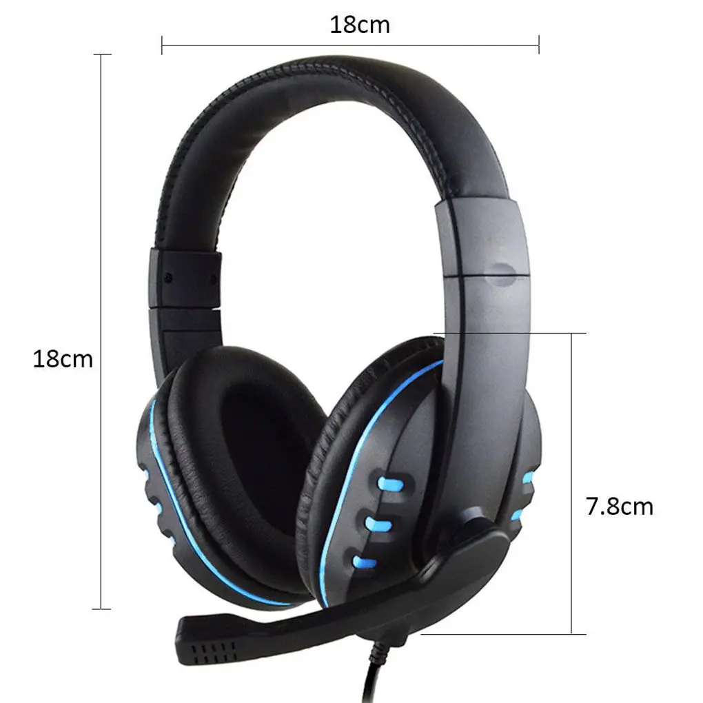 Over Ear Gaming Headphones Mobile Computer Subwoofer Mic Gaming Headset Earphone Replacement for PS4