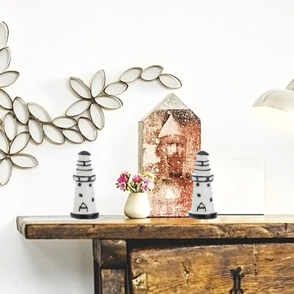 24 stuks miniatuur vuurtoren beeldjes hars micro landschap decor voor bonsai aquarium terrarium tafelblad diy montage schattig