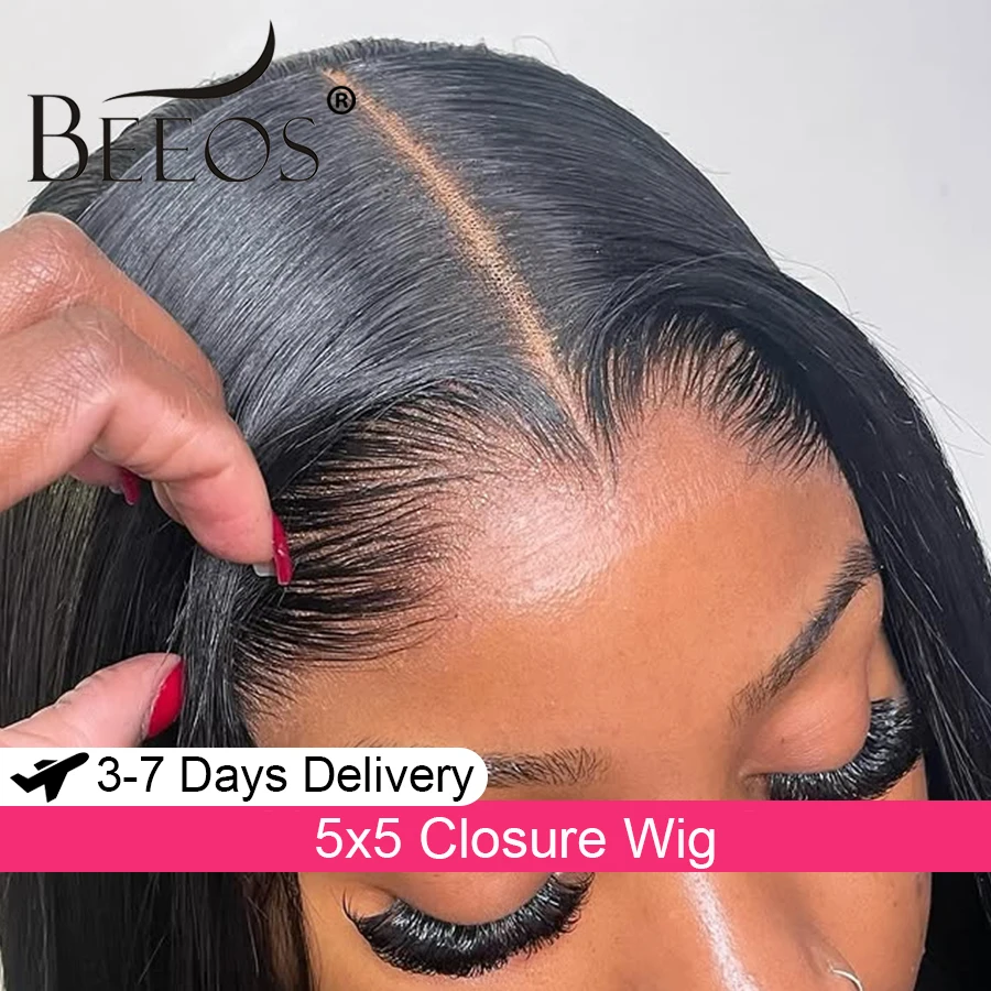 Gluless 5x5 HD Lace Closure Wigs Body Wave Glueless Wigs Human Hair Wear & Go Quick Weave Wigs Pre Plucked Brazilian Remy Hair