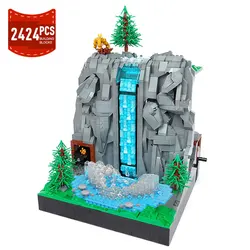 Moc Zeldaed Movable Work Waterfall Rockied Mountains Building Blocks Set Game Scenes Wind Wakered Bricks Toys Birthday Gifts