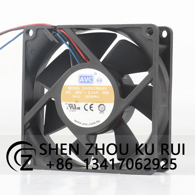 AVC 48V 0.14A 8025 Double ball high air volume measurement server mute DA08025B48U cooling fan