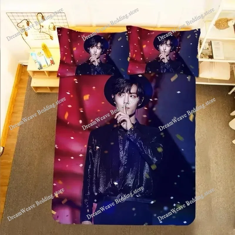

Xiao Zhan HD Poster Pillowcase+ Duvet Cover Single Dormitory Student Knit Zan Zan Lifestyle Photos Double Bedding Set