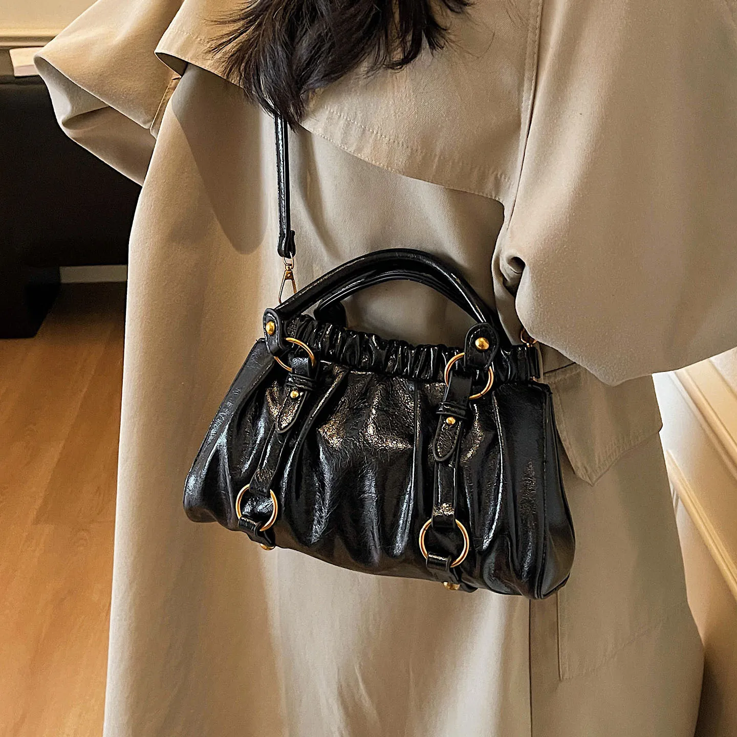 2025 حقيبة دلو متعددة الاستخدامات للنساء محفظة كتف أنيقة موضة ركاب ليلاً ونهارًا حقيبة كروس بسيطة #4