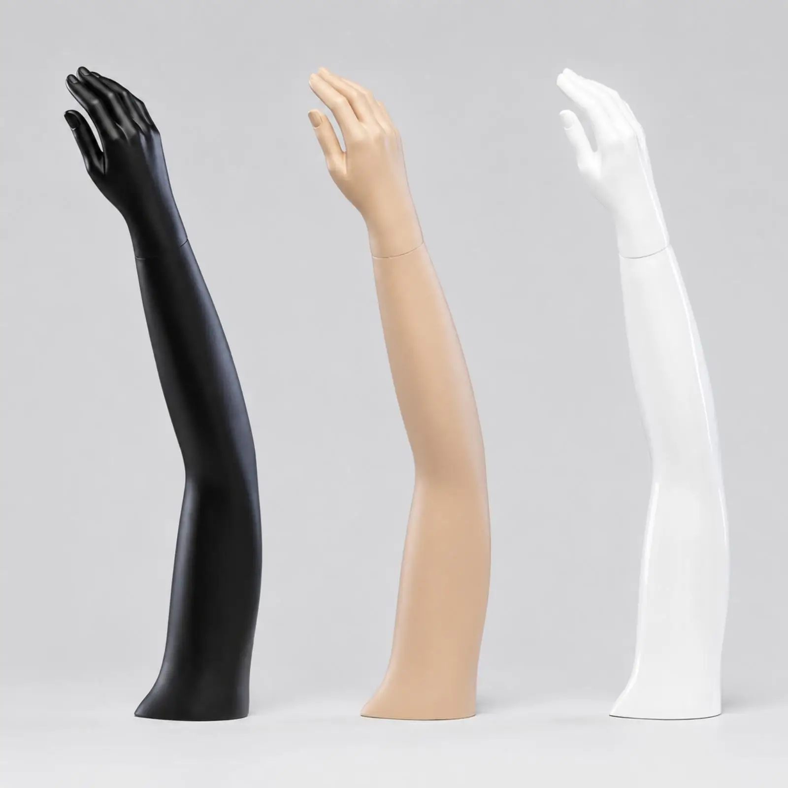 Plastic Hand Mannequin Display Arm with Flared Base for Jewelry Gloves Store Window Boutique Presentation