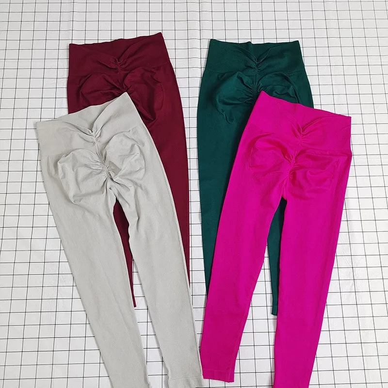 سراويل لياقة بدنية على شكل حرف V، سراويل يوجا عالية الخصر على شكل خوخ الورك، تدريب معدات الجري المرنة الضيقة للسيدات، رفع الورك #6