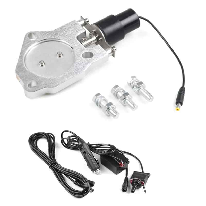 2.5In/63Mm Electric Exhaust Cutout Valve Control Motor Cut Out Kit With Manual Switch Universal Electric Exhaust Cut Out Durable