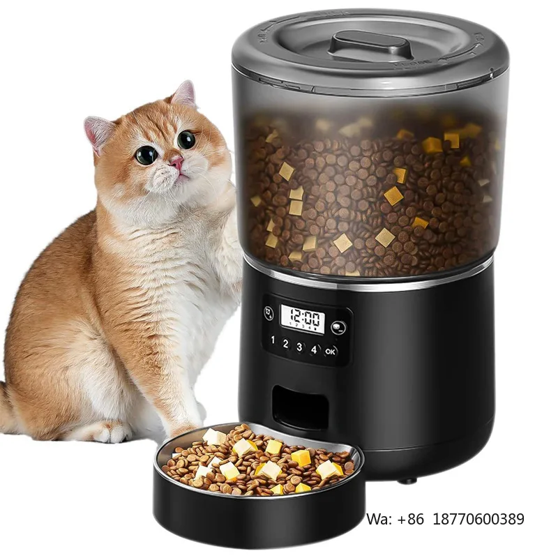 Automatic 4L Stainless Steel Pet Feeder WiFi Smart Cat Dog Supplies Graffiti App Timing Quantitative Remote Control Smart
