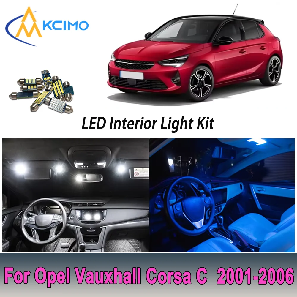 

KCIMO New Light Bulb For Opel Vauxhall Corsa C (2001-2006) Bright LED Interior Dome Map Trunk Light Kit Car Led Lamps Car LED