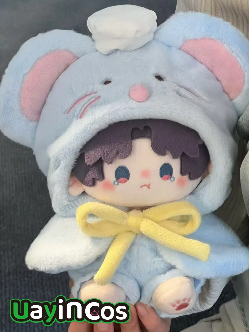 

In Stock 20cm Doll Clothes Shark Fox Cute Mouse Baby Cloak Pants Suit Stuffed Plushies Plush Doll Accessories Anime Toy Kids Gif